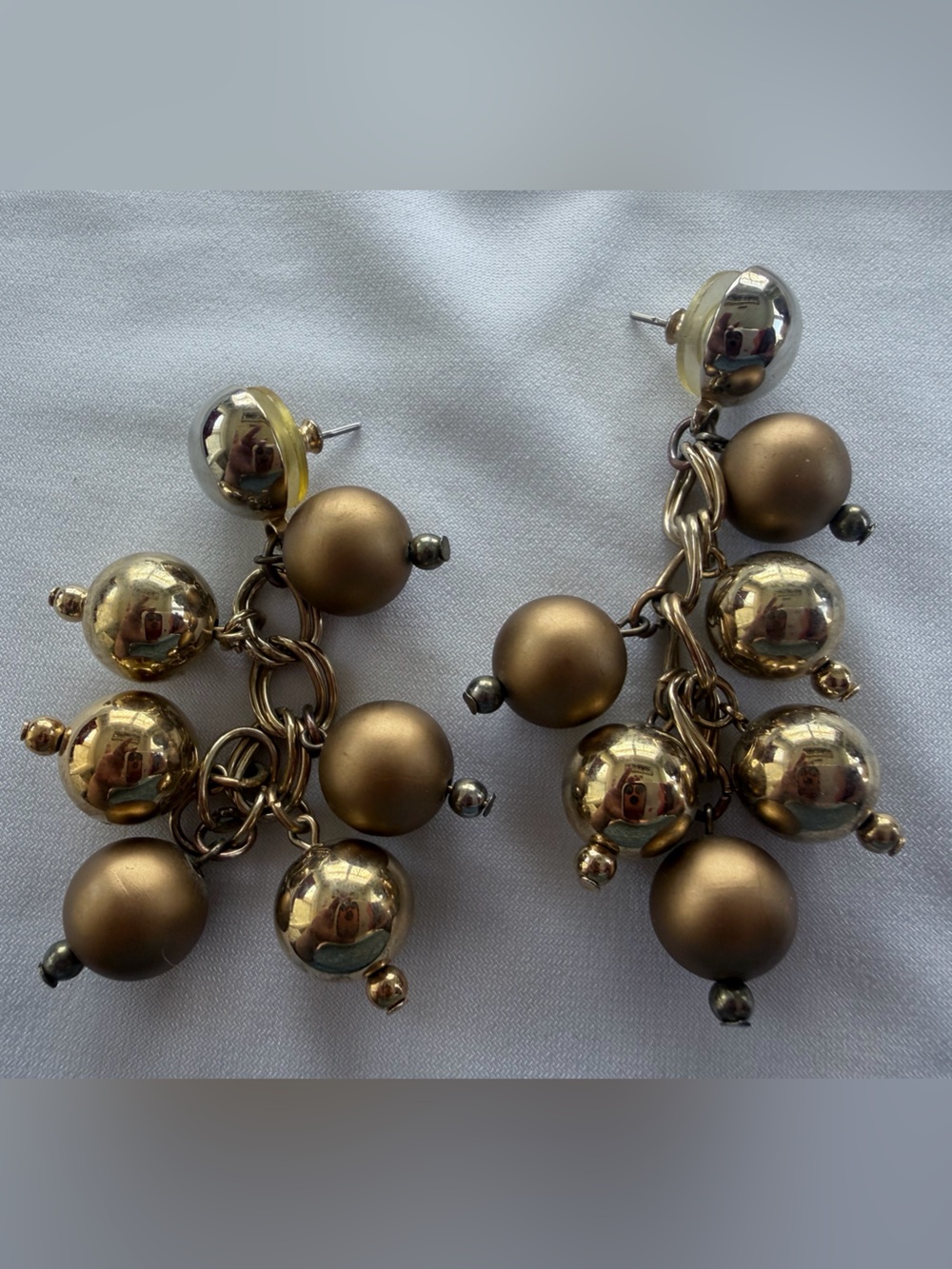 Fun Gold-Tone Cluster Drop Post Earrings